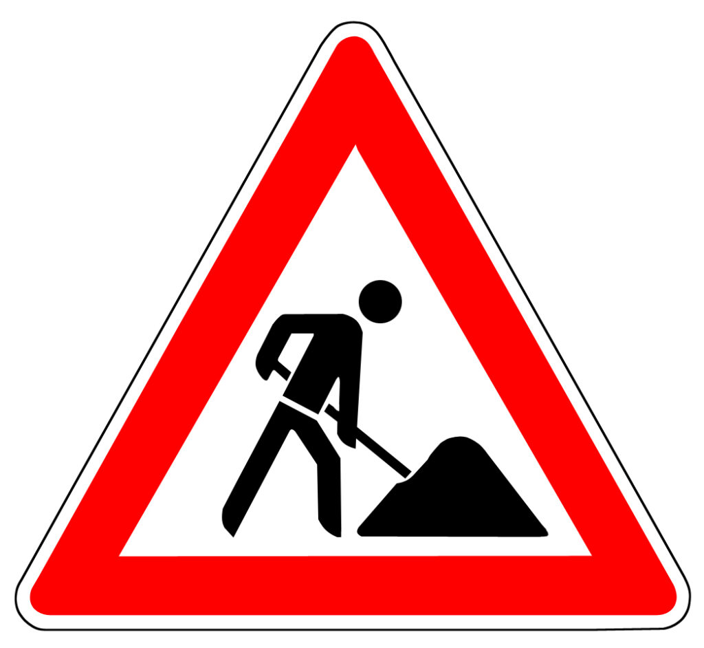 Straßenschild Baustelle